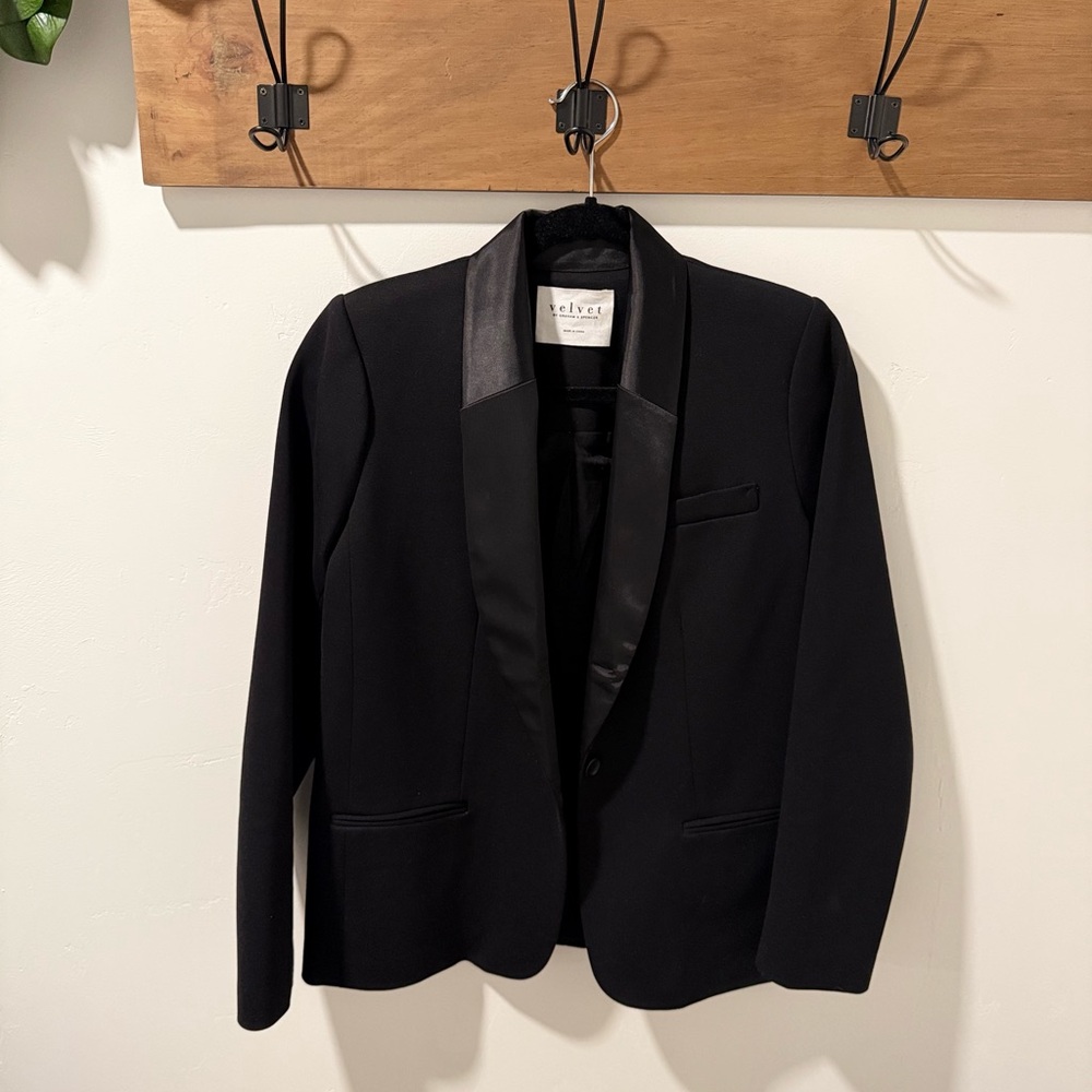 Velvet Black Jacket with Satin Trim